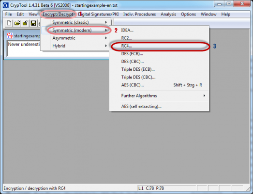 What is encryption? Cryptanalysis, RC4, CrypTool
