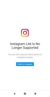 Instagram Lite is no longer available: the application is retiring