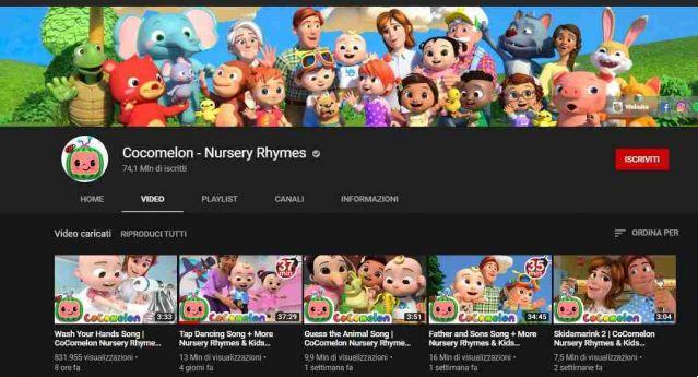 Cocomelon: the Youtube channel with nursery rhymes and songs for children