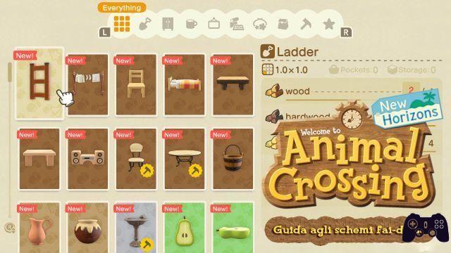 Animal Crossing: New Horizons Guide - Guide schématique de bricolage