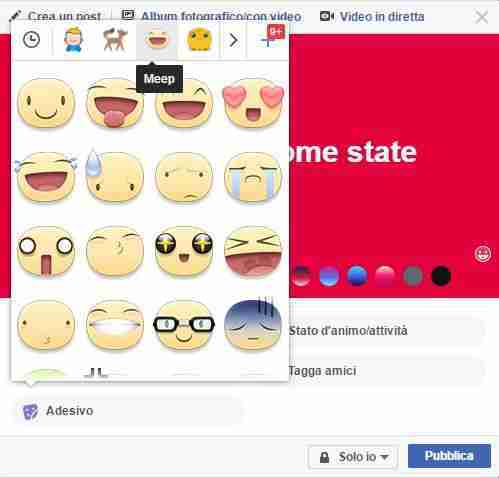 How to create Facebook status with colorful backgrounds or stickers