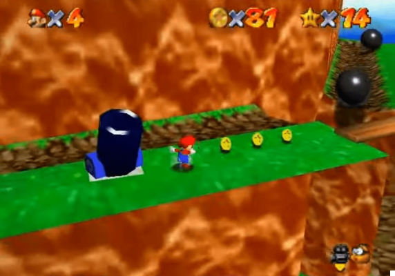 Super Mario 64: Todas as estrelas do campo de batalha Bob-omb