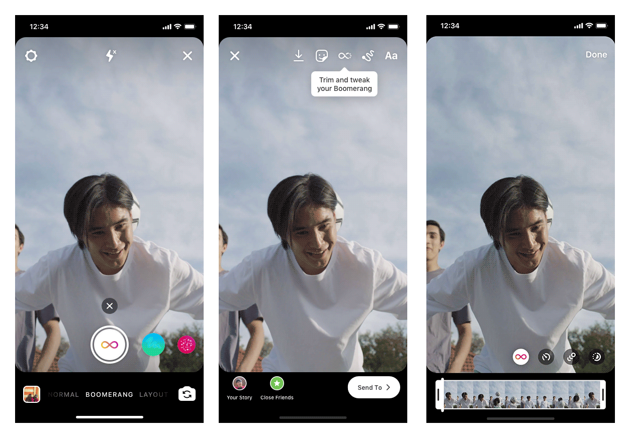 Instagram répond à TikTok avec de nouveaux effets Boomerang