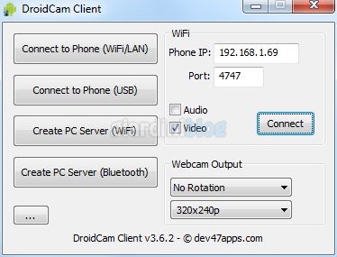 Use Android smartphone as WebCam
