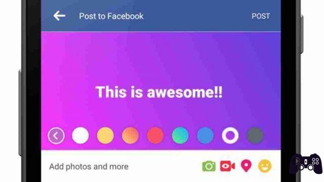 Fundos coloridos do Facebook em posts como fazer