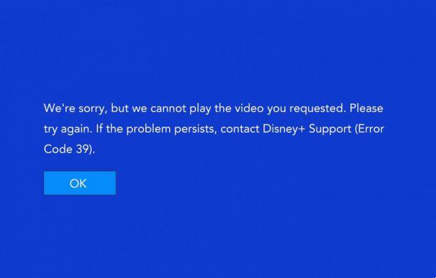 What does error code 39 mean on Disney Plus and how to fix it?