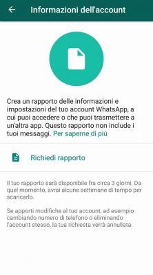 Como baixar as informações da conta do Whatsapp