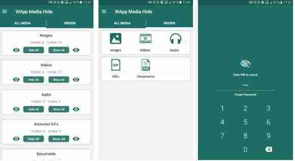Hide video images and WhatsApp files on mobile