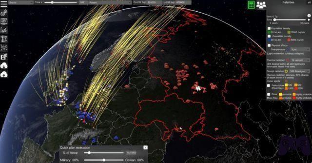 Nuclear War Simulator, la revue d'un outil pour simuler une guerre nucléaire