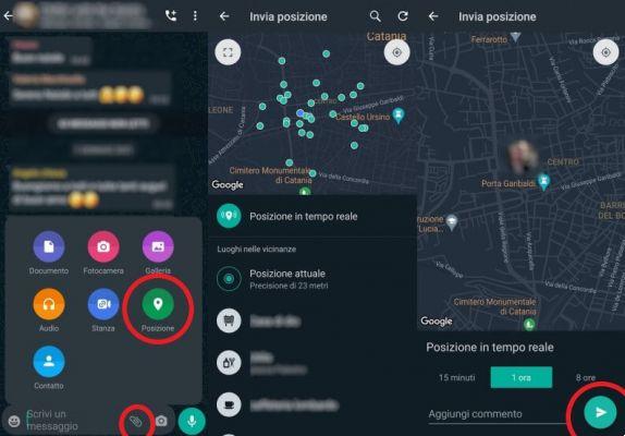 Share location with the most popular applications: Whatsapp, Telegram, Maps