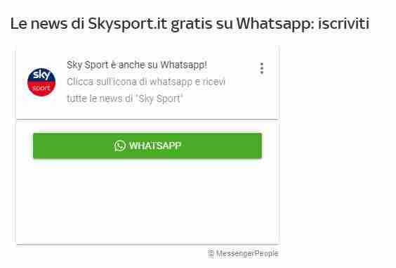 Cómo recibir noticias de Sky Sport gratis en Whatsapp