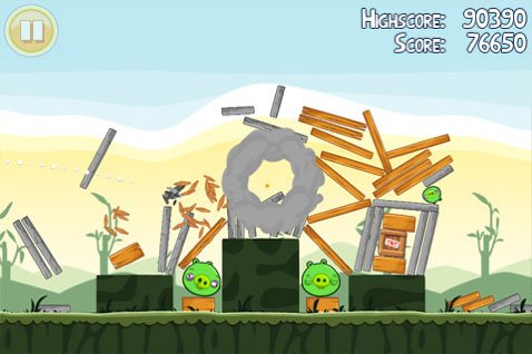 La procédure pas à pas d'Angry Birds