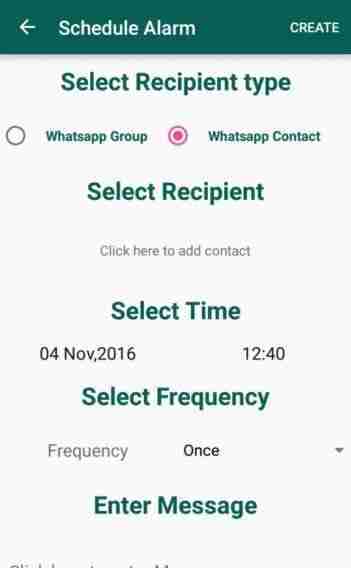 How to schedule sending WhatsApp messages