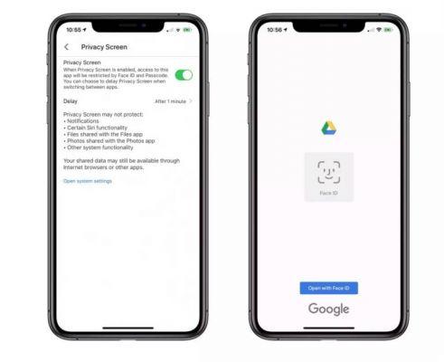 Google Drive, authentication with Face ID arrives for iPhone and iPad