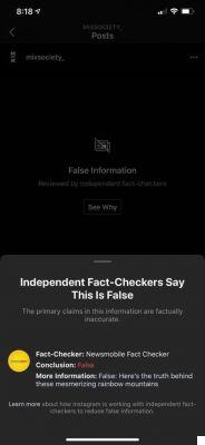 O Instagram combate notícias falsas, mas os artistas também podem ser prejudicados