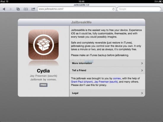 Guide de jailbreak iOS 4.3.3 pour iPad 2, iPhone 4, iPhone 3GS avec JailbreakMe.com [MISE À JOUR X3]