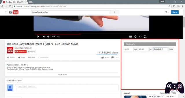 How to add bookmarks for a Youtube video [Chrome]