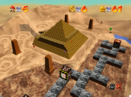 Super Mario 64: where to find the Stars in the Swallowing Desert